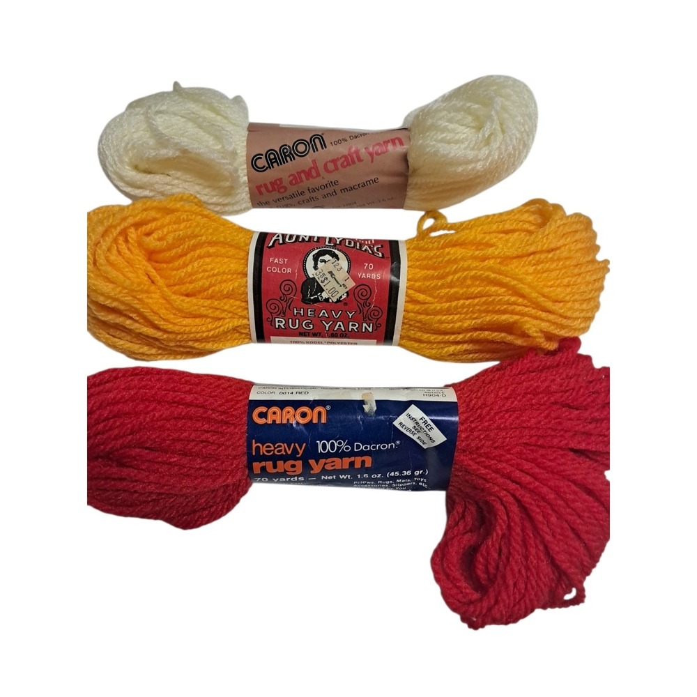 Rug Yarn Lot Of 3